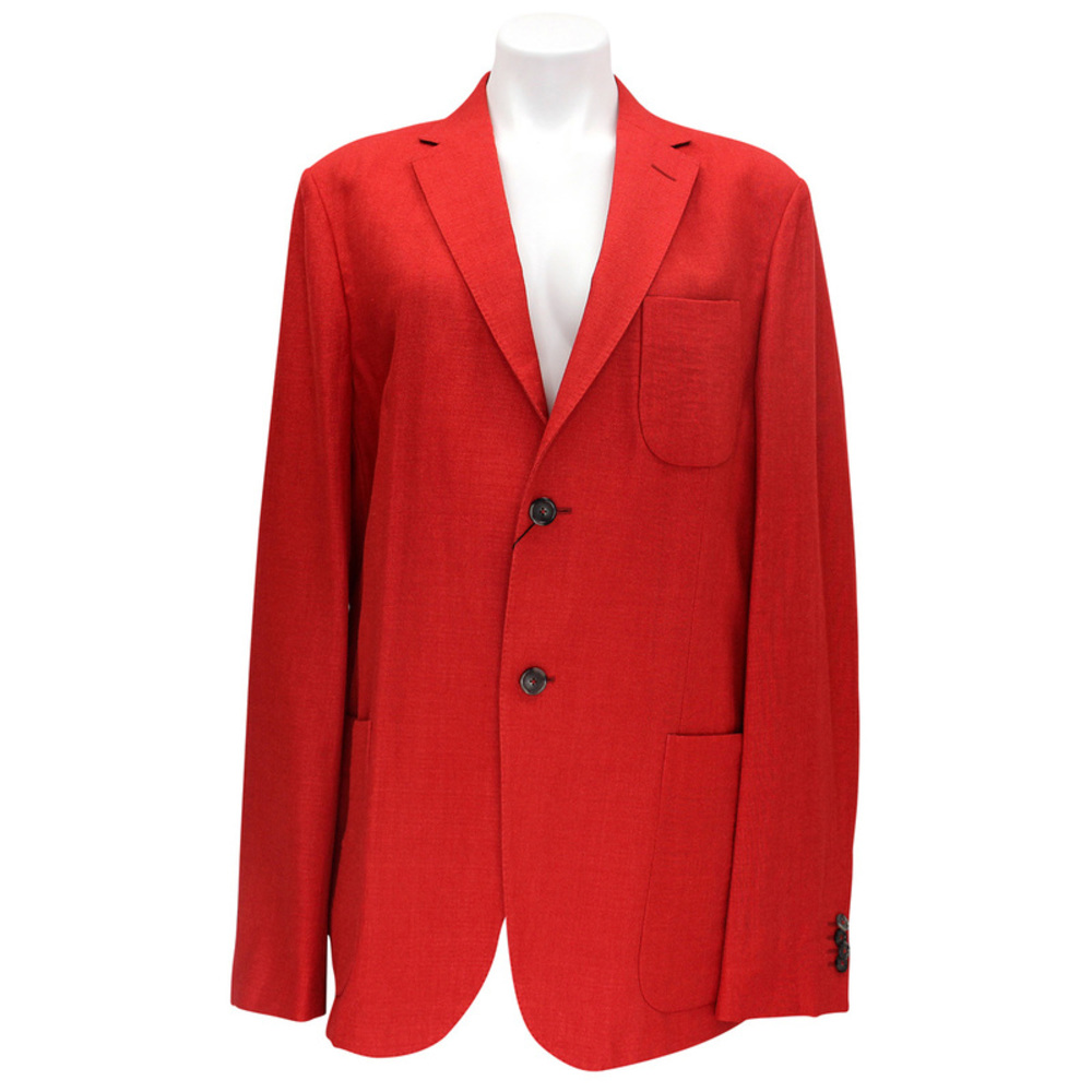 Z Zenga Womens Red Linen Suit Jacket Size 54